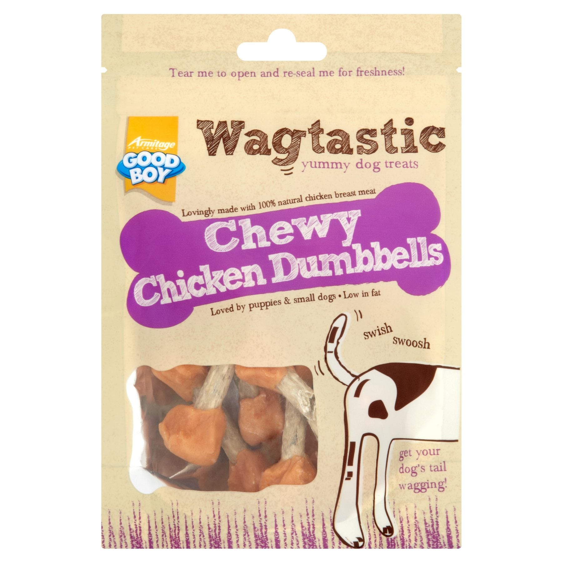 Good Boy Wagtastic Chewy Chicken Dumbbells Dog Treats 90g - Where To